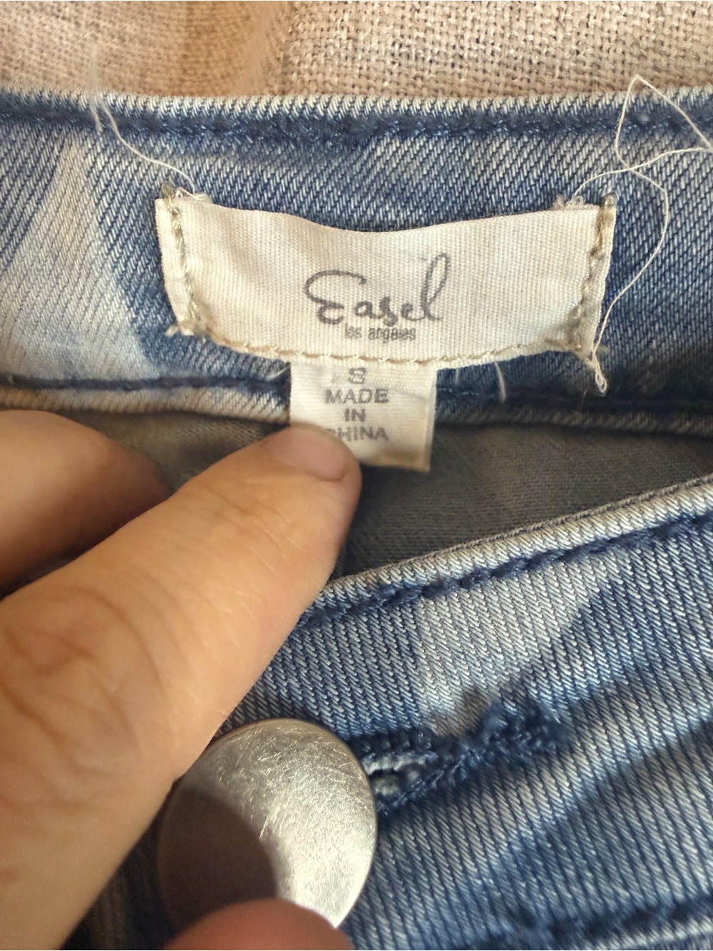 easel Light Blue Star-Print Distressed Boyfriend Jeans - Picture 3 of 5